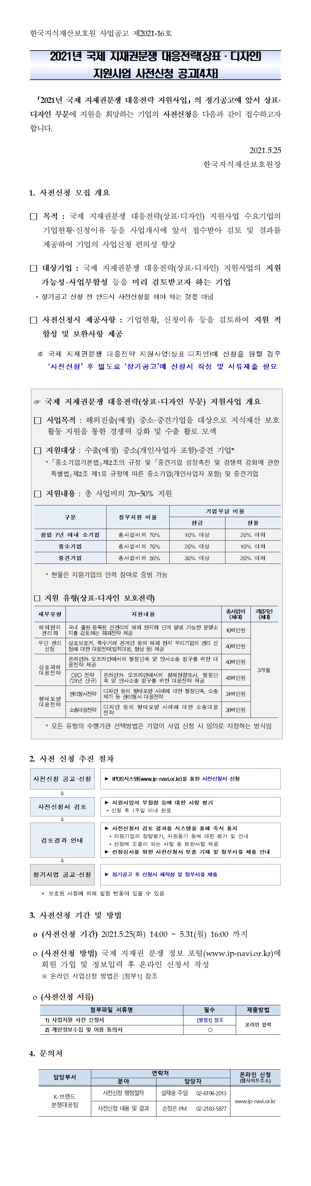 공2021년 국제 지재권분쟁 대응전략(상표·디자인) 지원사업 사전신청 공고