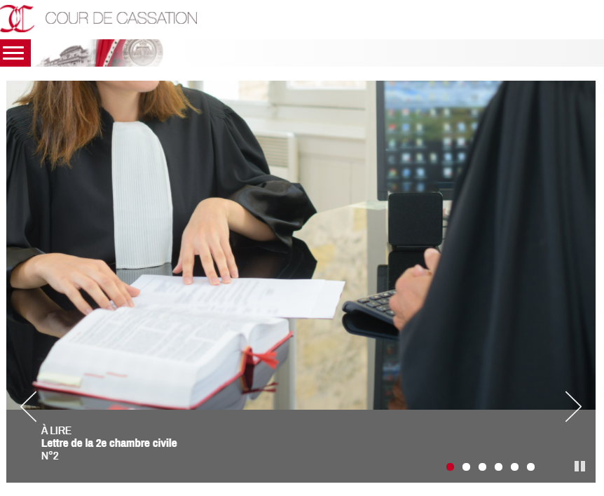 프랑스 대법원 홈페이지 접속 화면